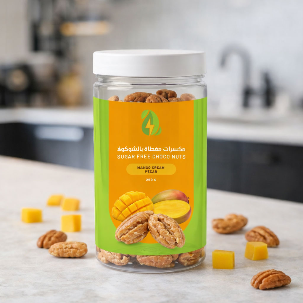 جوز بيكان مغطى بكريمة المانجا بدون سكر 280 جرام